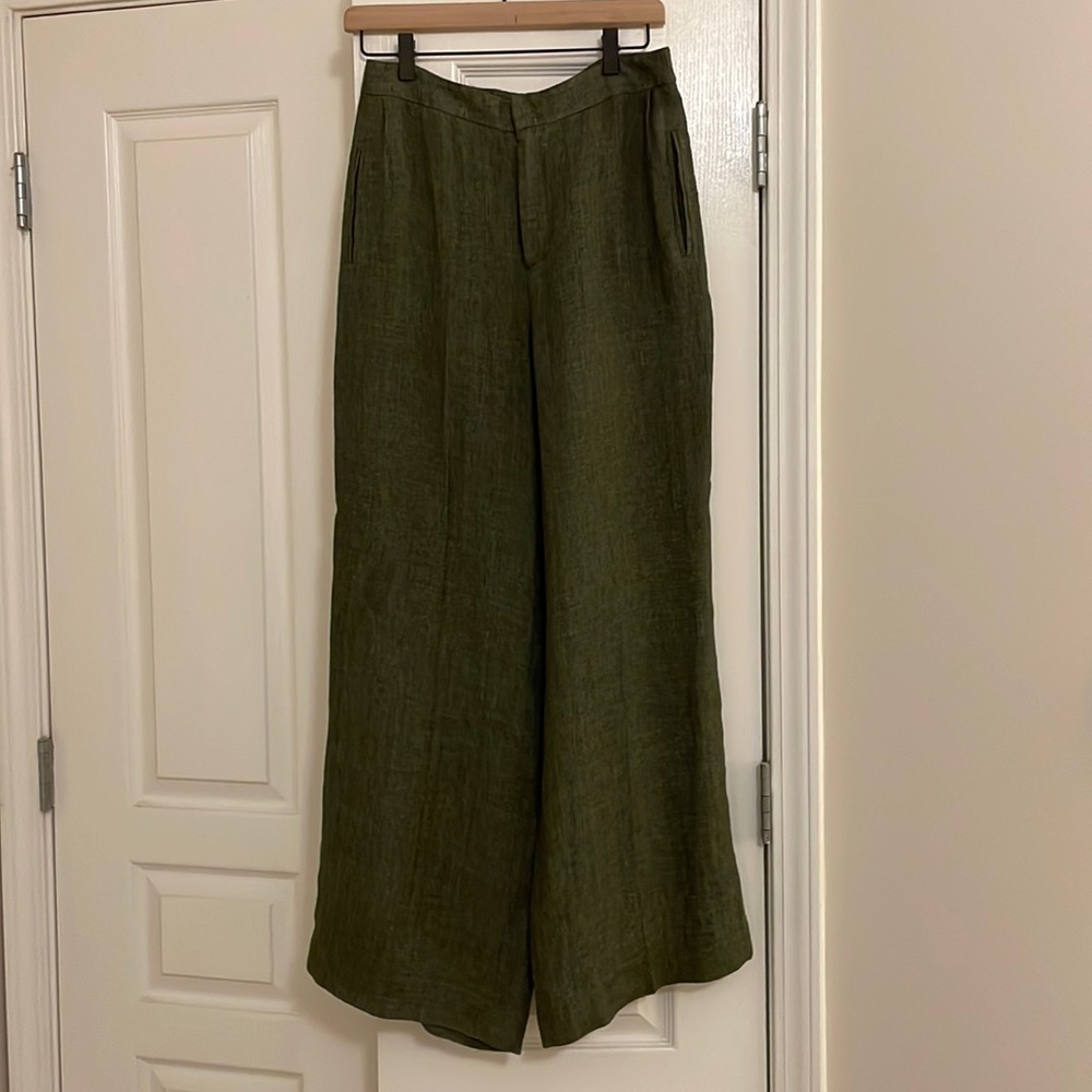 Vintage Sylvia Heisel Wide Leg Trouser Pants, 100% Wool, Gray